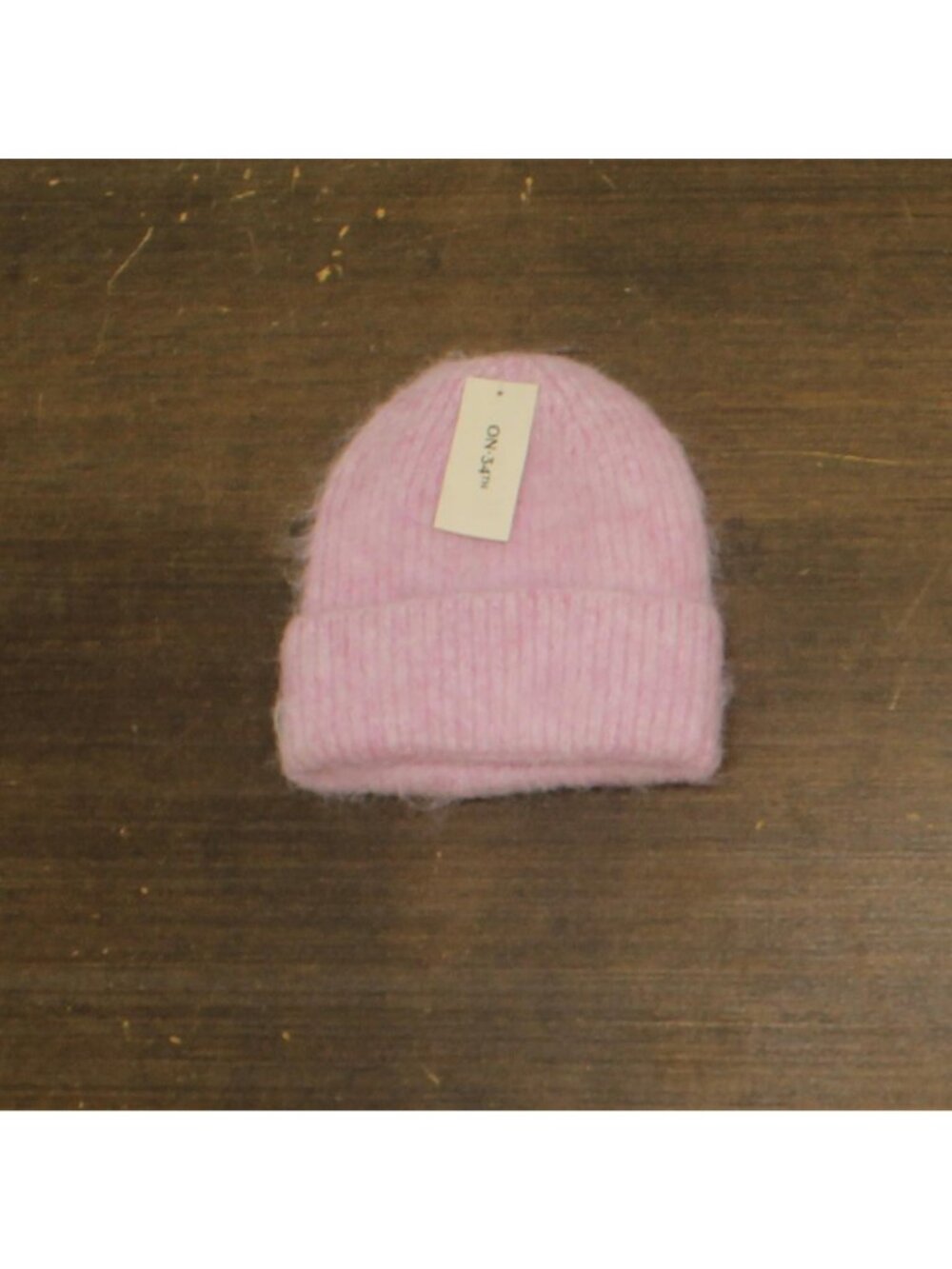 NWT On 34th Womens Solid Brushed Beanie Rolled Cuff MO1542505 Blush Pink.
